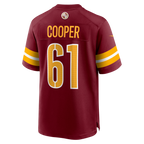 Choea W.Commanders #61 Tyler Cooper Burgundy Team Game Jersey