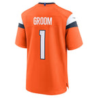 Choea D.Broncos #1 Groom Orange Game Jersey