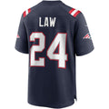 Choea NE.Patriots #24 Ty Law Navy Game Retired Player Jersey