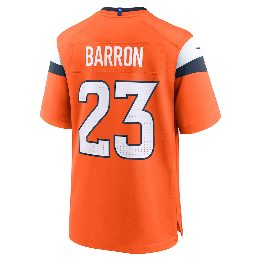 Choea D.Broncos #23 Jahdae Barron Orange 2025 NFL Draft First Round Pick Game Jersey