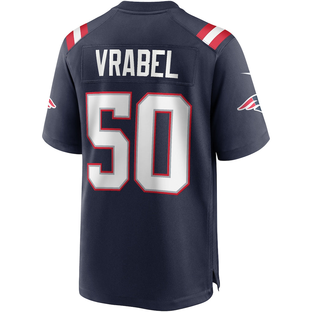 Choea NE.Patriots #50 Mike Vrabel Navy Game Retired Player Jersey