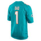 Choea M.Dolphins #1 Dad Aqua Game Jersey