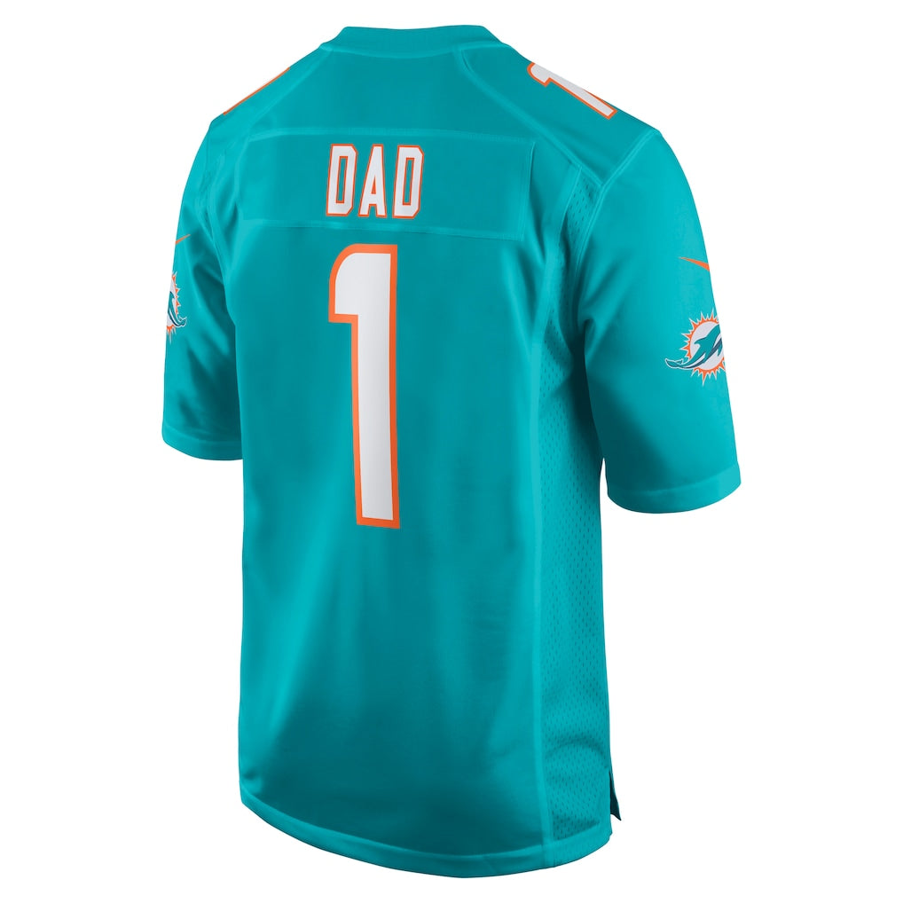 Choea M.Dolphins #1 Dad Aqua Game Jersey