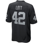Choea LV.Raiders #42 Ronnie Lott Black Game Retired Player Jersey