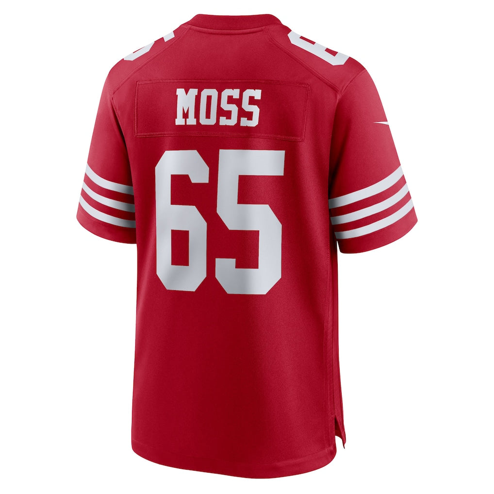 Choea SF.49ers #65 Drew Moss Scarlet Team Game Jersey