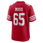 Choea SF.49ers #65 Drew Moss Scarlet Team Game Jersey