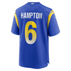 Choea LA.Rams #6 Rob Nick Hampton Royal Team Game Jersey