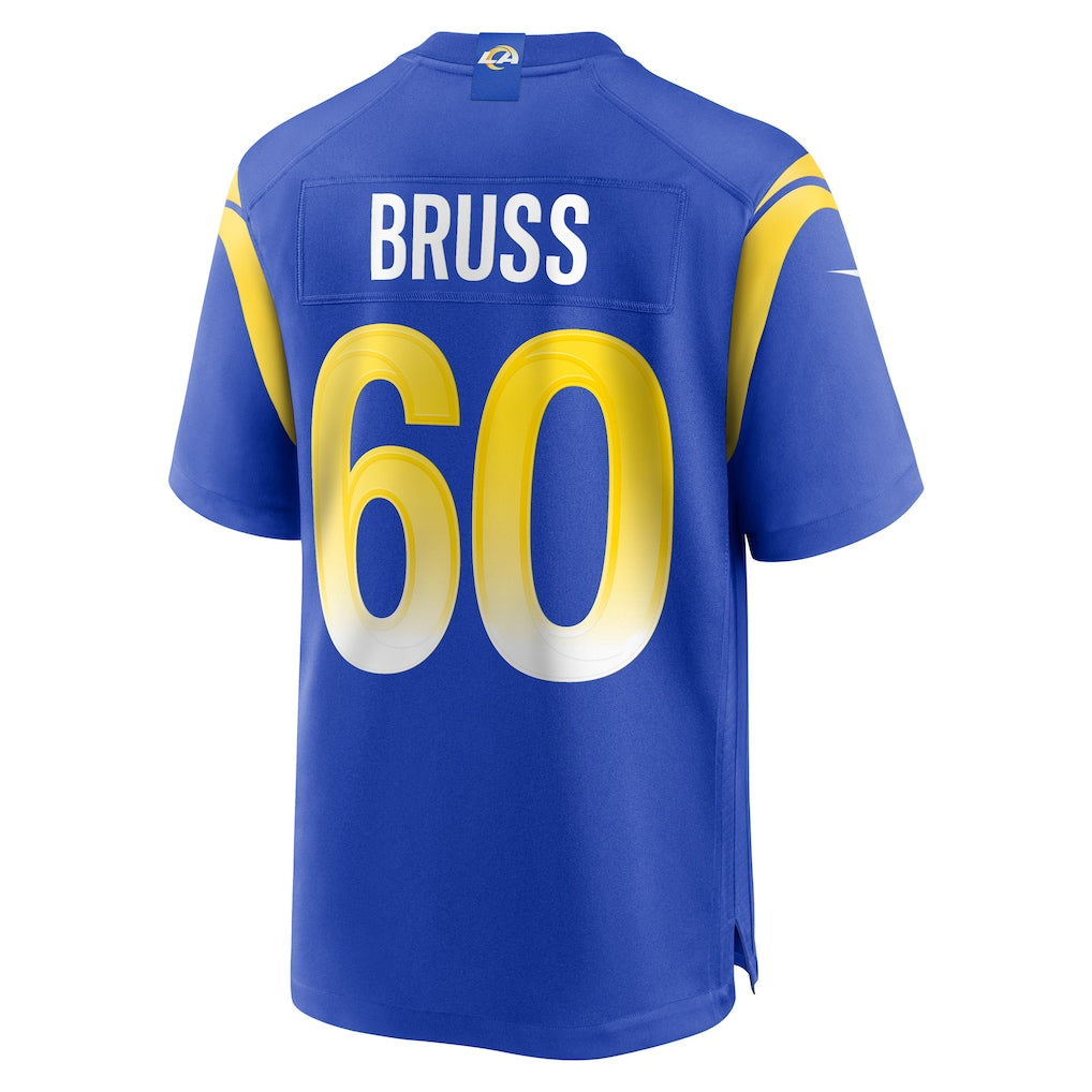 Choea LA.Rams #60 Logan Bruss Royal Game Player Jersey
