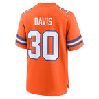 Choea D.Broncos #30 Terrell Davis Orange Retired Player Alternate Game Jersey