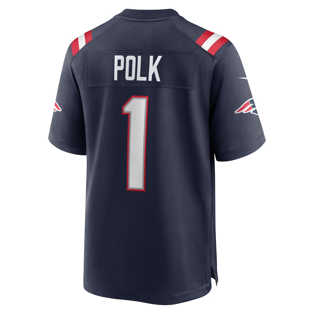 Choea NE.Patriots #1 Ja'Lynn Polk Navy Game Player Jersey