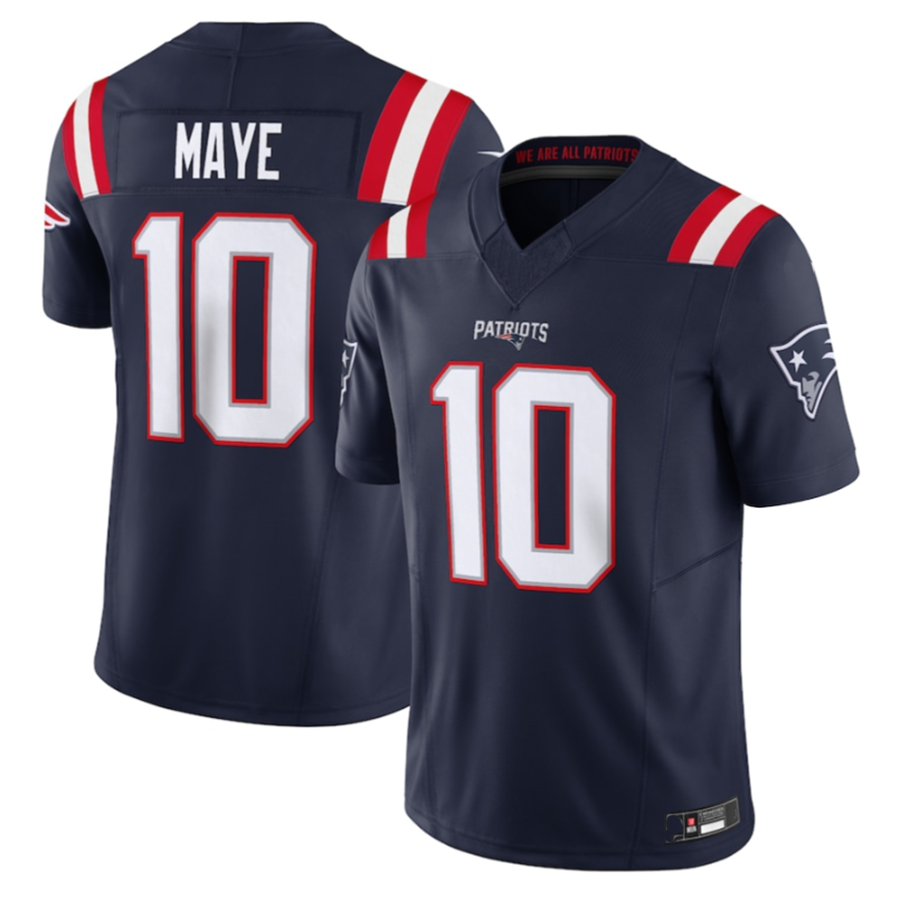 Choea NE.Patriots #10 Drake Maye Navy Vapor F.U.S.E. Limited Stitched Jerseys