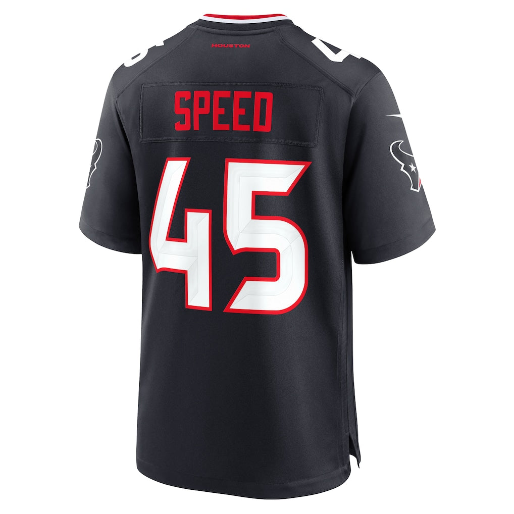 Choea H.Texans #45 E.J. Speed Navy Team Game Jersey