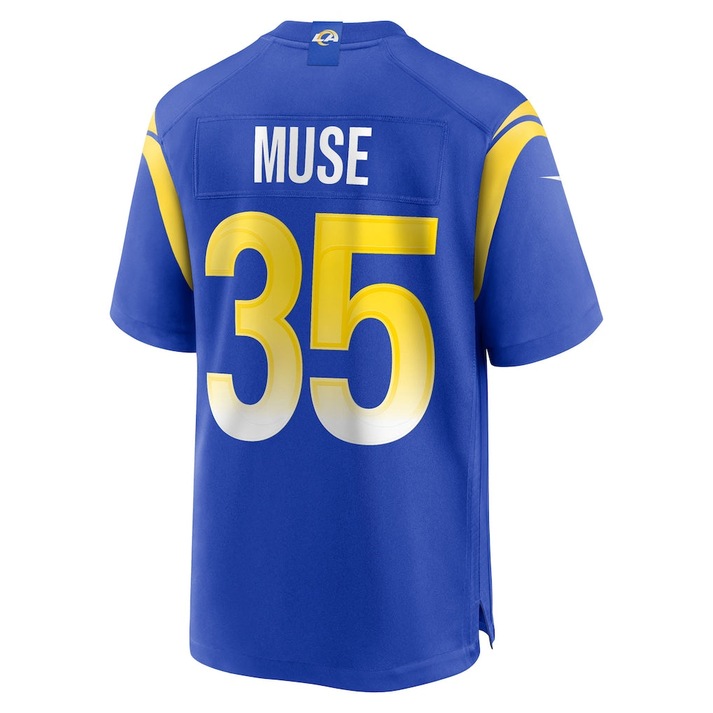 Choea LA.Rams #35 Nick Muse Royal Team Game Jersey