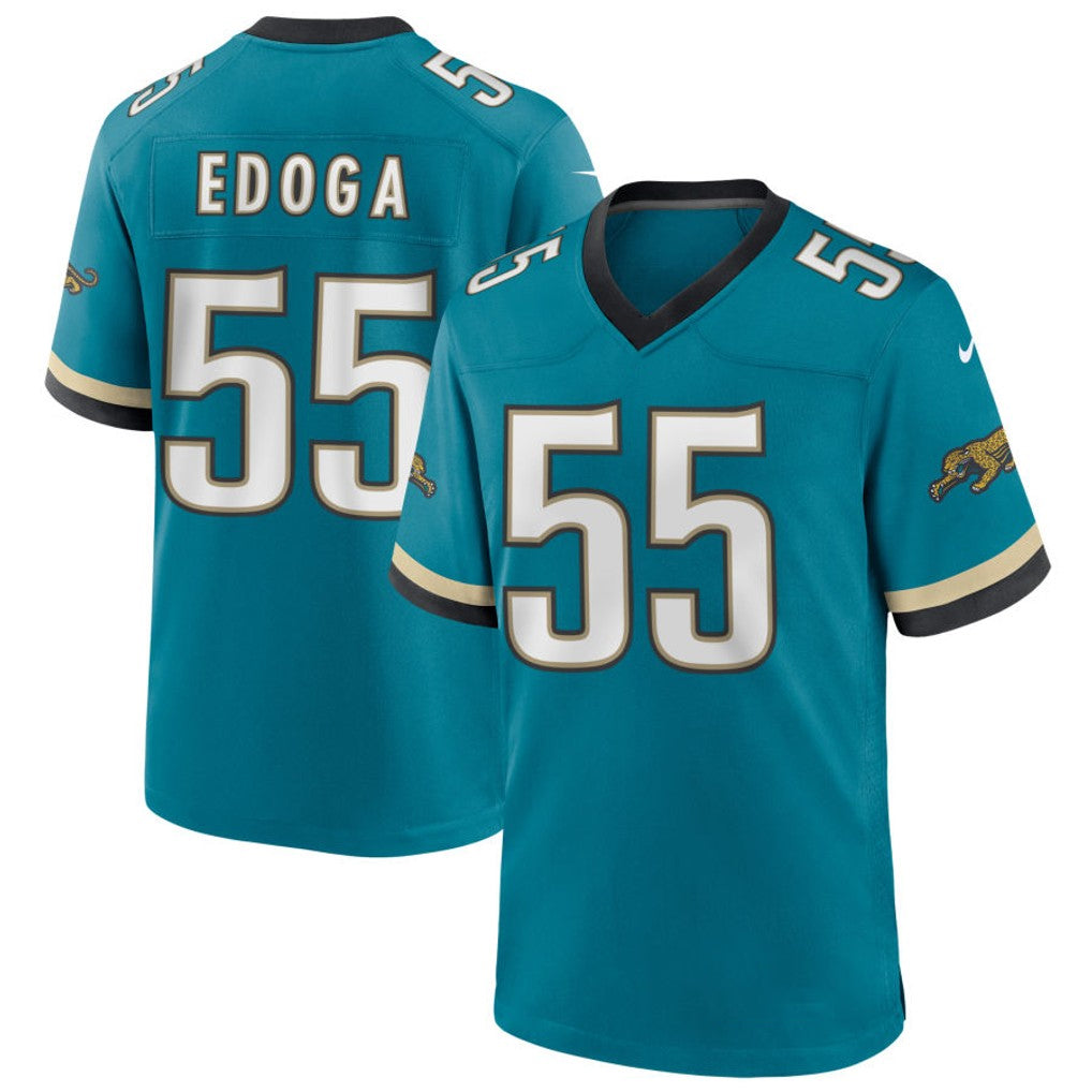 Choea J.Jaguars #55 Chuma Edoga Teal Game Jersey