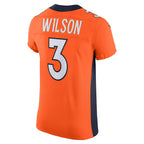 Choea D.Broncos #3 Russell Wilson Orange Vapor Elite Jersey