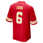 Choea KC.Chiefs #6 Bryan Cook Red Game Player Jersey