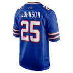 Choea B.Bills #25 Ty Johnson Royal Team Game Jersey