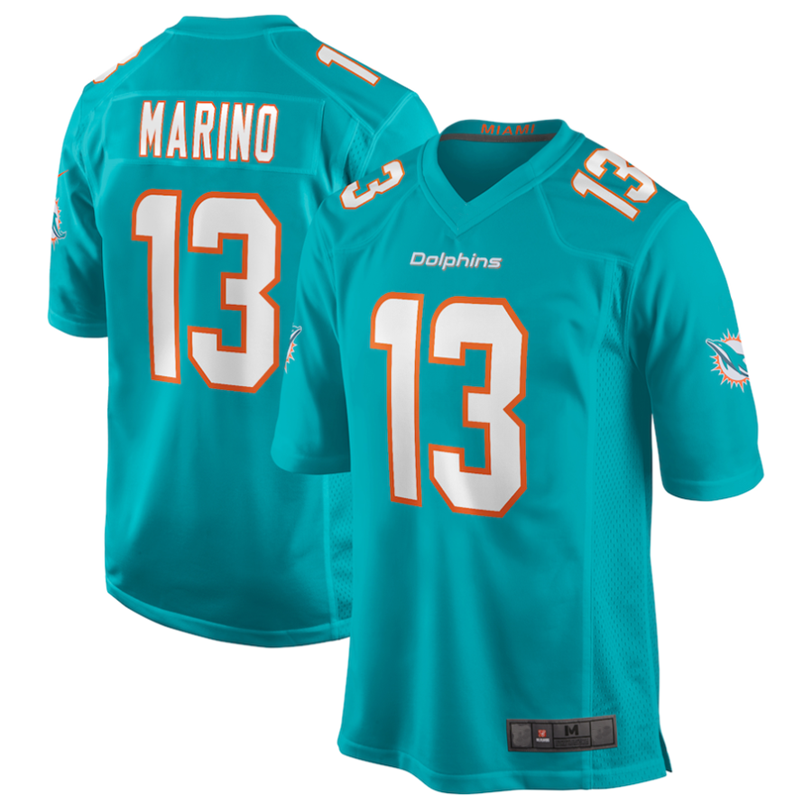 Choea #13 Dan Marino M.Dolphins Aqua Game Retired Stitched Jerseys
