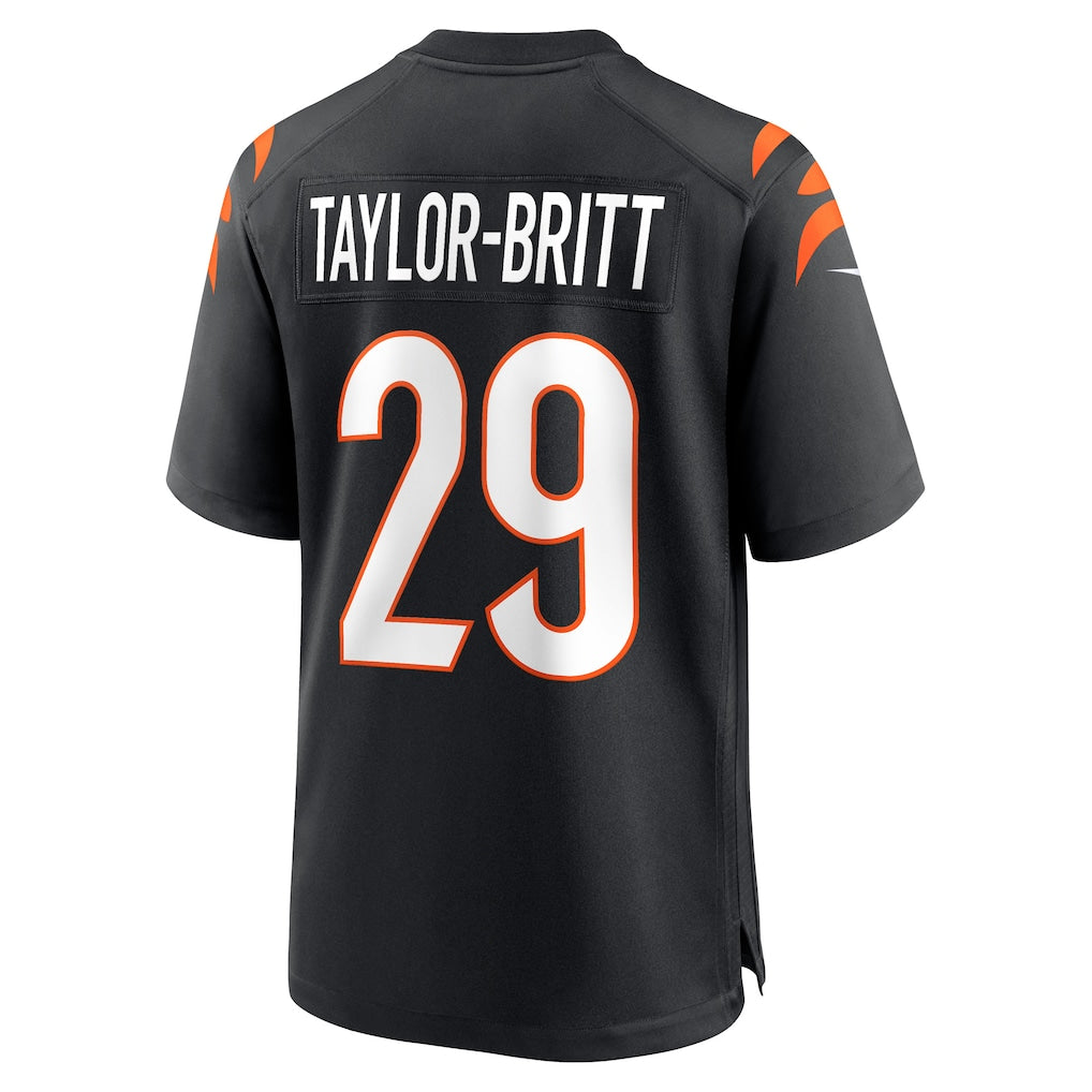 Choea C.Bengals #29 Cam Taylor-Britt Black Game Player Jersey