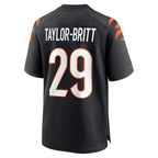 Choea C.Bengals #29 Cam Taylor-Britt Black Game Player Jersey