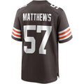 Choea C.Browns #57 Clay Matthews Brown Game Retired Player Jersey