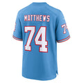 Choea T.Titans #74 Bruce Matthews Light Blue Retired Player Alternate Game Jersey