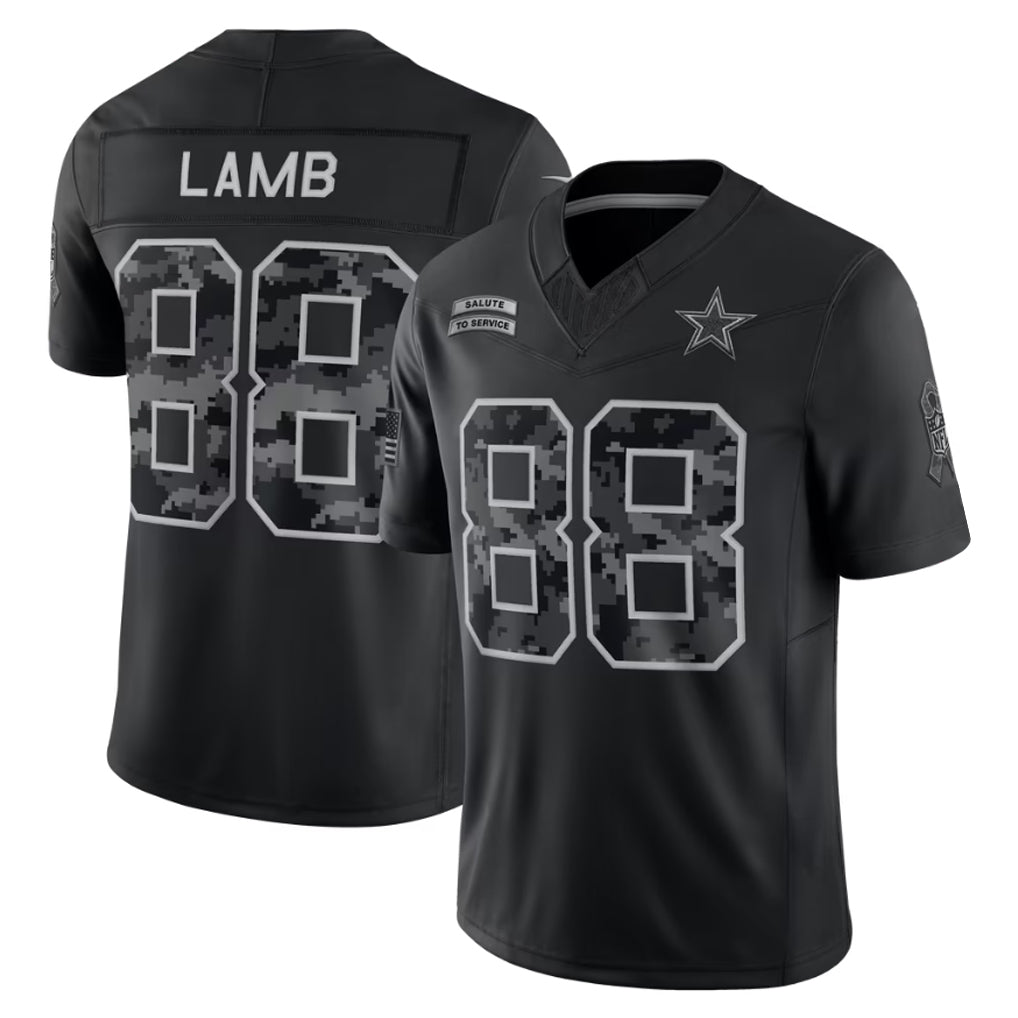 Choea D.Cowboys #88 CeeDee Lamb Player Black Limited 2026 Salute to Service Home Game Stitched Jerseys