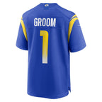 Choea LA.Rams #1 Groom Royal Game Jersey