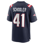 Choea NE.Patriots #41 Brenden Schooler Navy Game Player Jersey