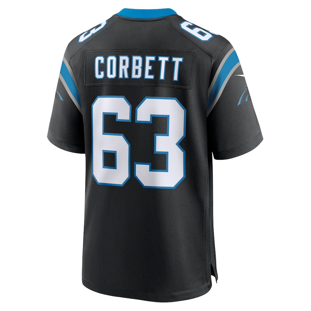 Choea C.Panthers #63 Austin Corbett Black Team Game Jersey