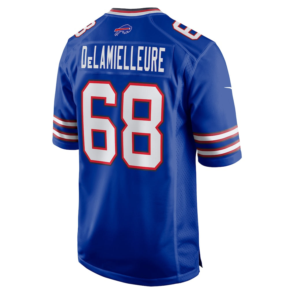 Choea B.Bills #68 Joe DeLamielleure Royal Game Retired Player Jersey