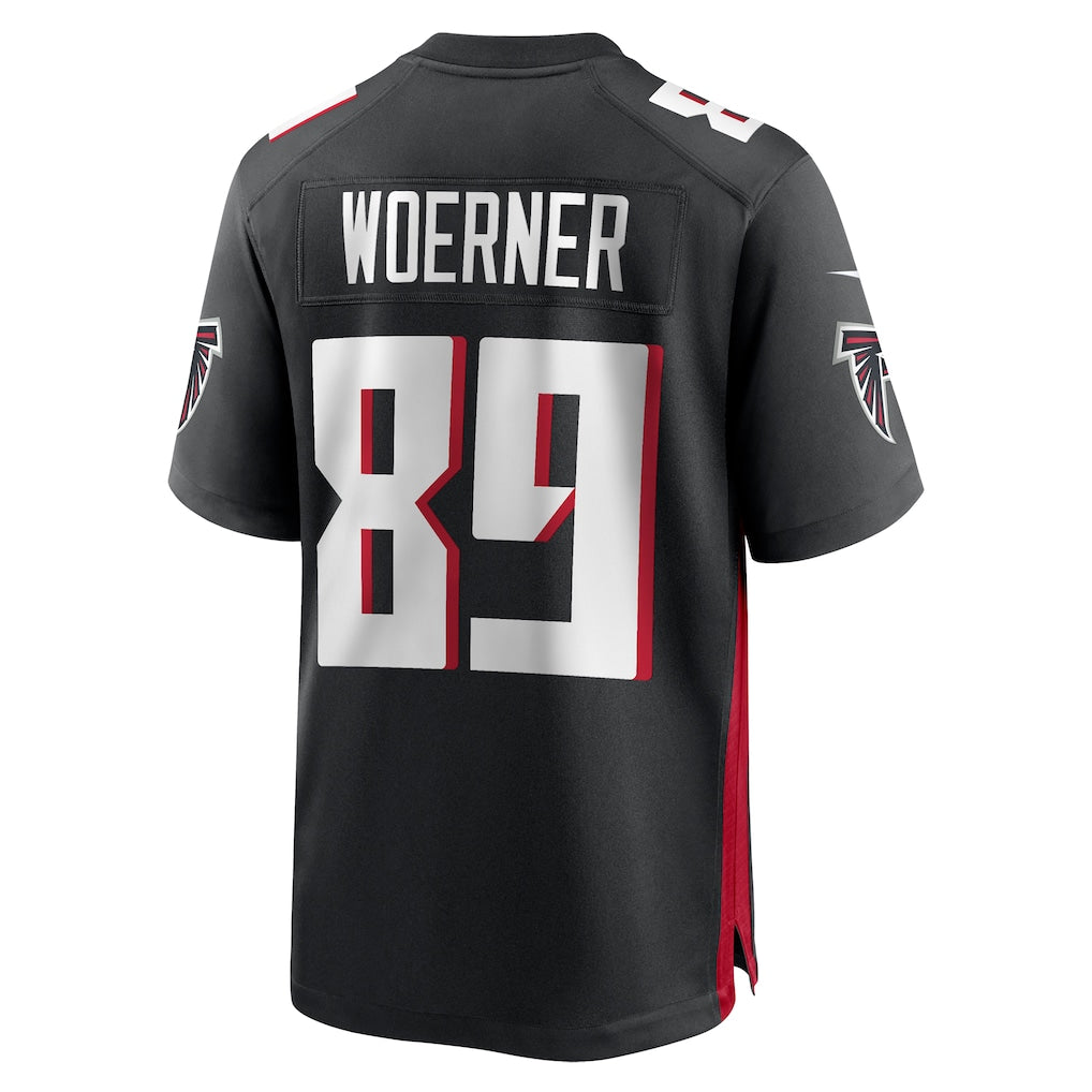 Choea A.Falcons #89 Charlie Woerner Black Team Game Jersey