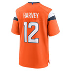 Choea D.Broncos #12 RJ Harvey Orange Team Game Jersey