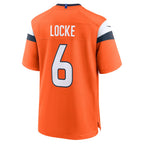 Choea D.Broncos #6 P.J. Locke Orange  Team Game Jersey
