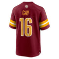 Choea W.Commanders #16 Matt Gay Burgundy Team Game Jersey