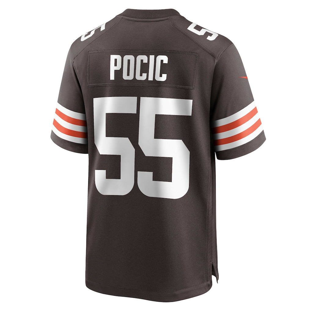 Choea C.Browns #55 Ethan Pocic Brown Game Jersey