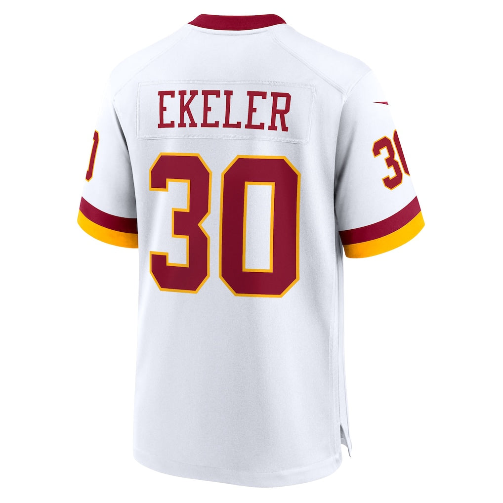 Choea W.Commanders #30 Austin Ekeler White Game Super Bowl Era Jersey
