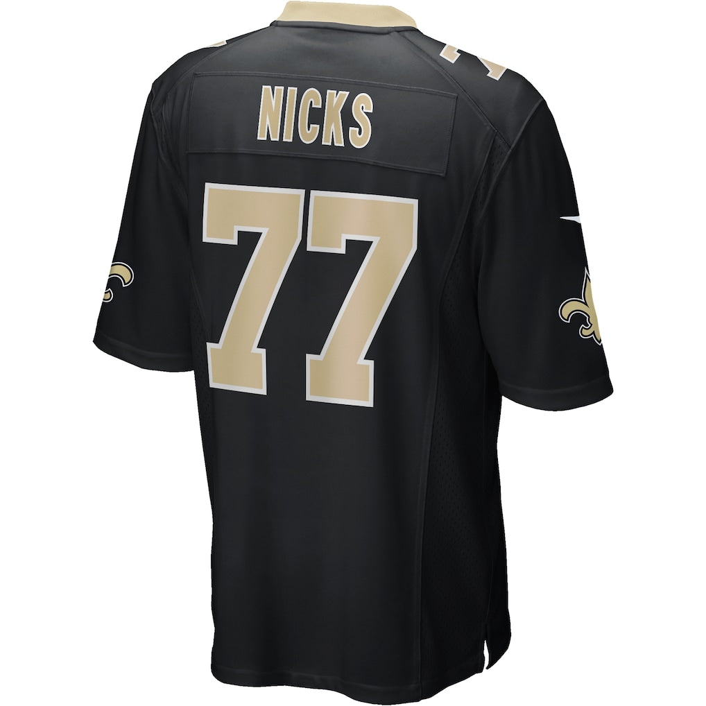 Choea NO.Saints #77 Carl Nicks Black Game Retired Player Jersey