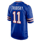 Choea B.Bills #11 Mitchell Trubisky Royal Game Jersey