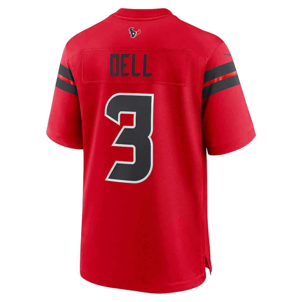 Choea H.Texans #3 Tank Dell Red Alternate Game Jersey