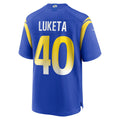 Choea LA.Rams #40 Jesse Luketa Royal Team Game Jersey