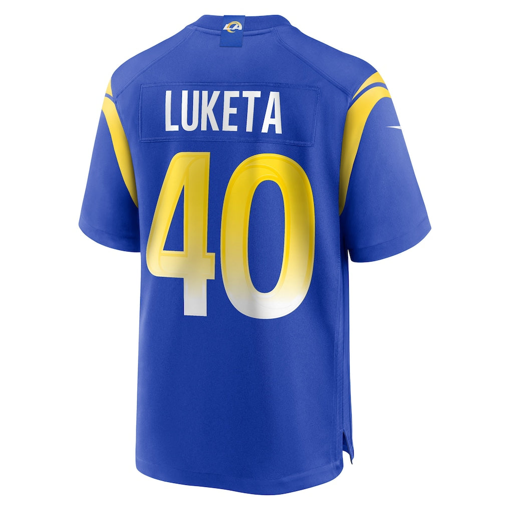 Choea LA.Rams #40 Jesse Luketa Royal Team Game Jersey