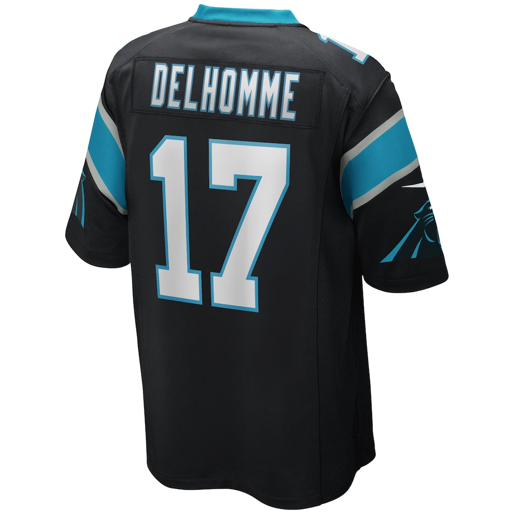 Choea C.Panthers #17 Jake Delhomme Black Game Retired Player Jersey
