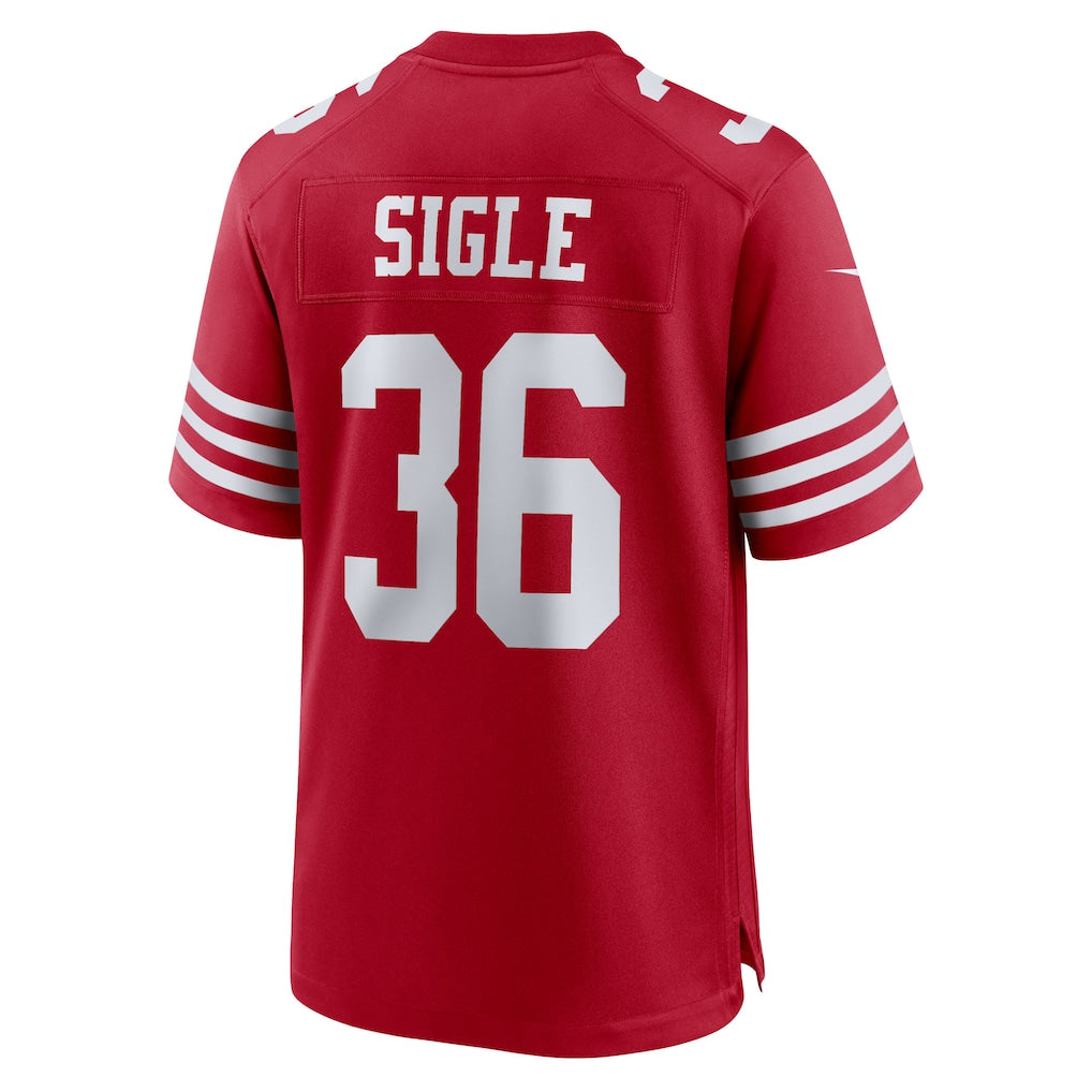 Choea SF.49ers #36 Marques Sigle Scarlet Team Game Jersey