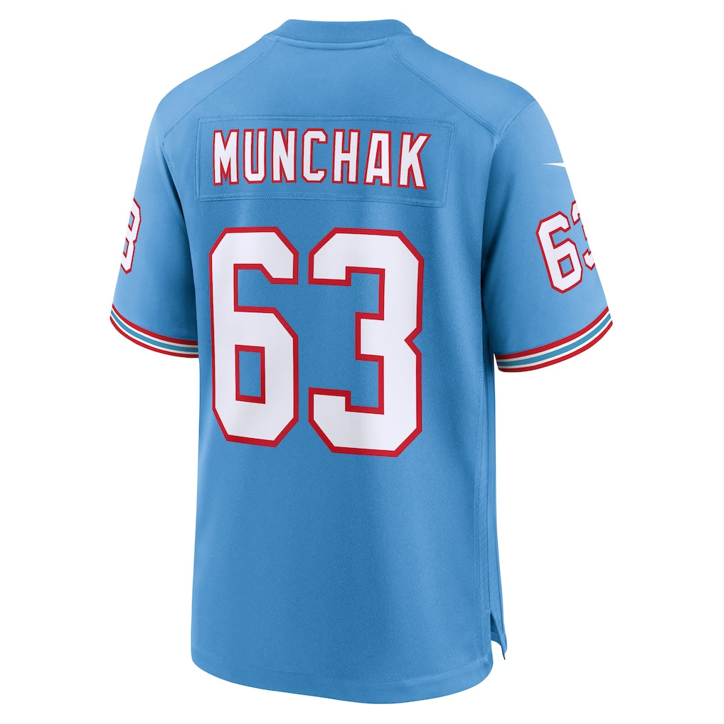 Choea T.Titans #63 Mike Munchak Light Blue Retired Player Alternate Game Jersey