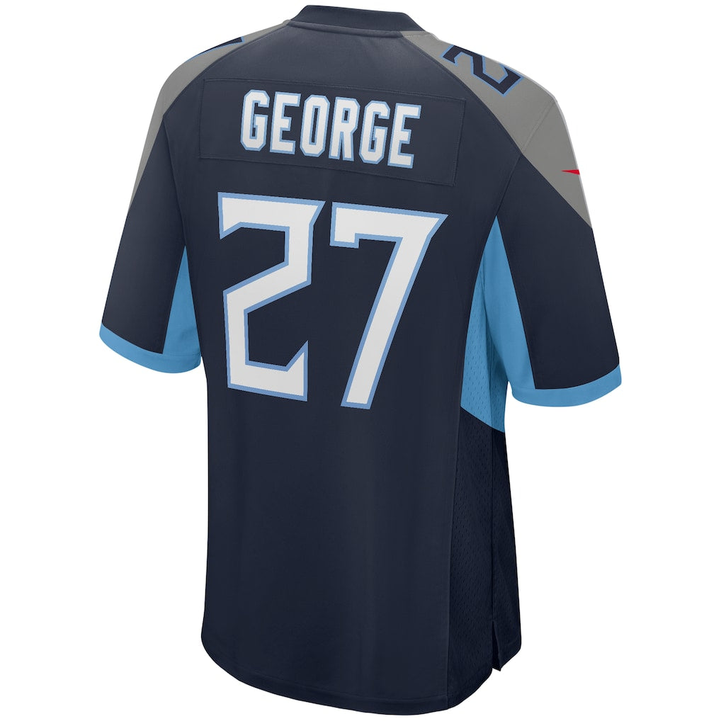 Choea T.Titans #27 Eddie George Navy Game Retired Player Jersey