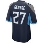Choea T.Titans #27 Eddie George Navy Game Retired Player Jersey