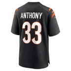 Choea C.Bengals #33 Daijahn Anthony Black Game Jersey