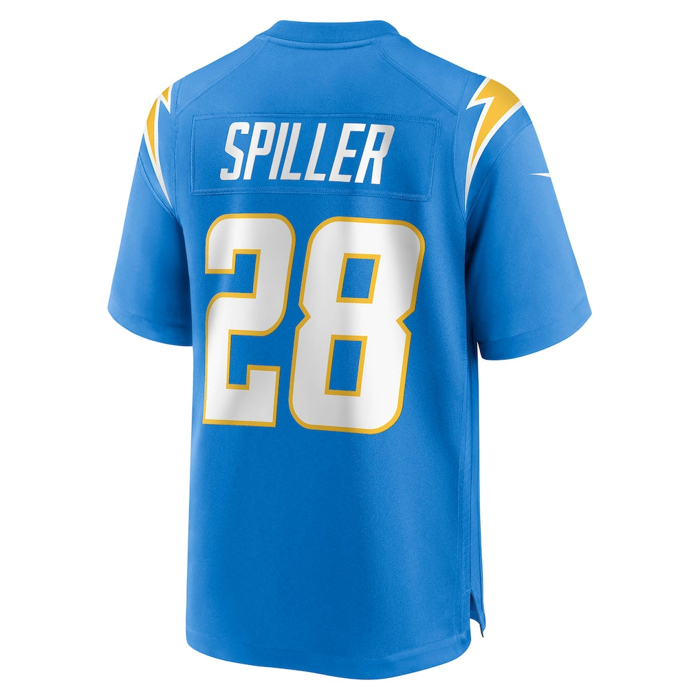 Choea LA.Chargers #28 Isaiah Spiller Powder Blue Team Game Jersey