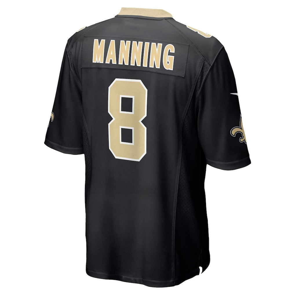 Choea NO.Saints #8 Archie Manning Black Retired Player Game Jersey